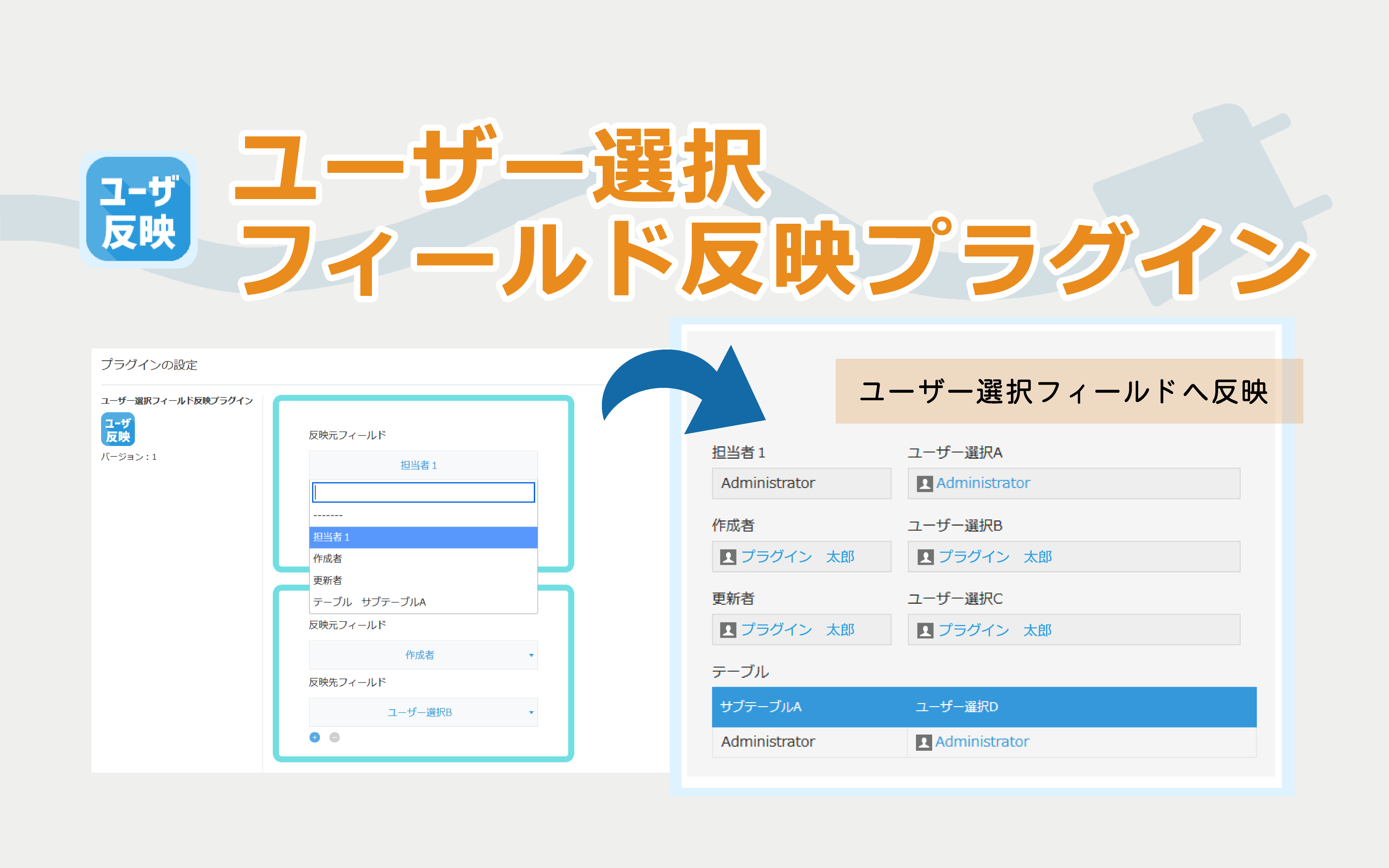 ユーザー選択フィールド反映プラグイン